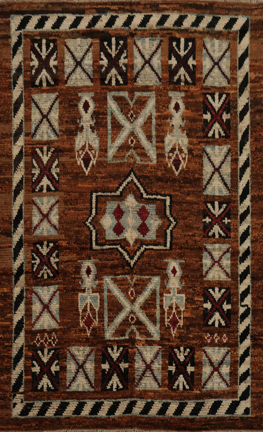 Handmade Beauty Moroccan Area Rug 7x10 with Bold Patterns
