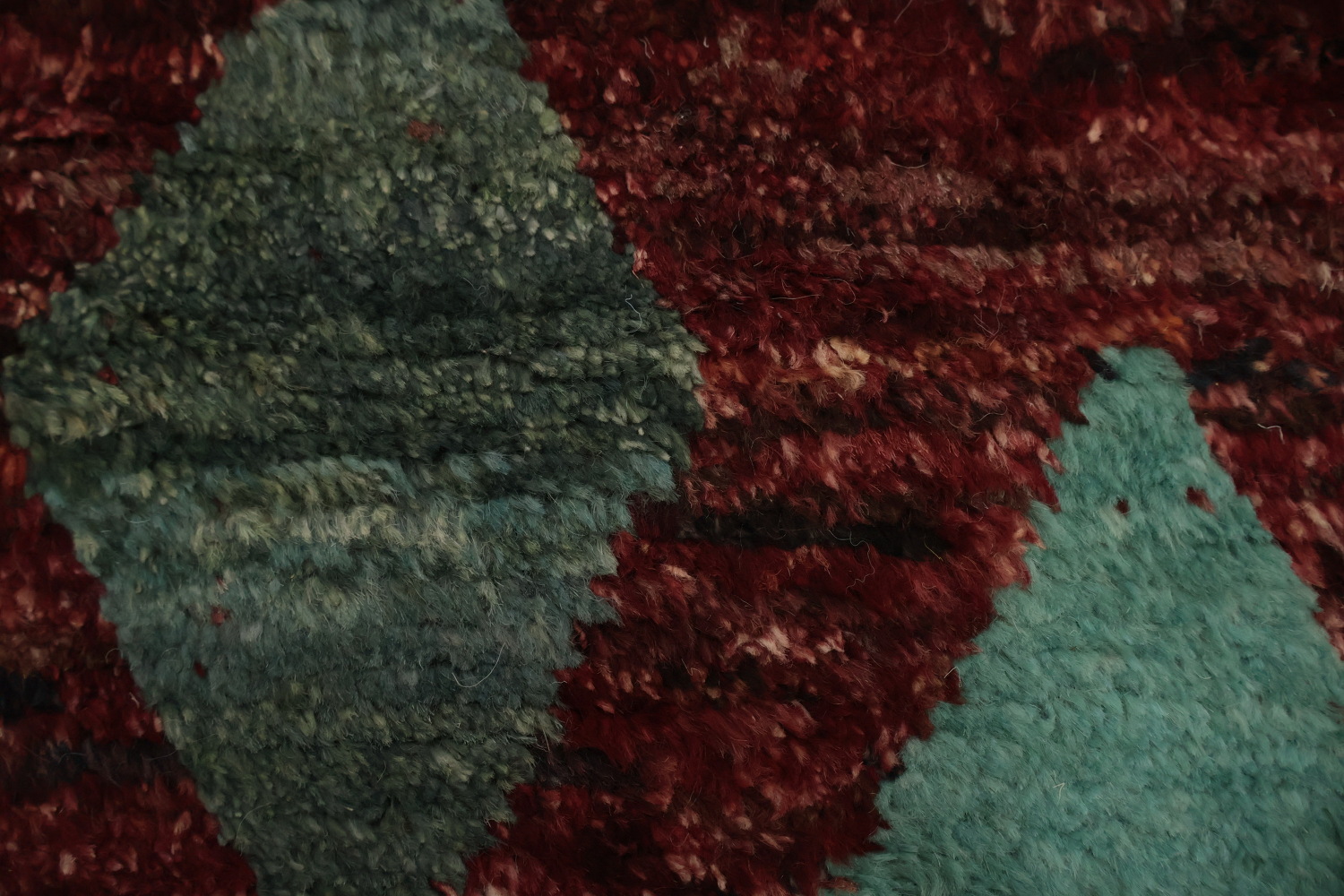 Moroccan Area Rug 6x8 with Rich Burgundy and Geometric Shapes