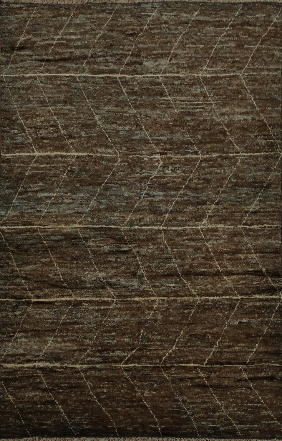 Deep-Tone Chevron Moroccan Area Rug 7x10 for Modern Interiors