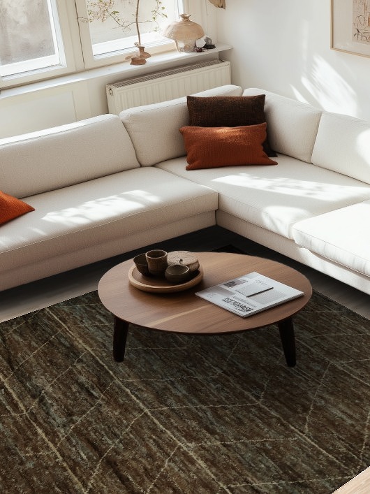 Deep-Tone Chevron Moroccan Area Rug 7x10 for Modern Interiors