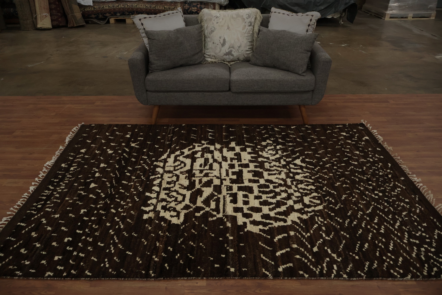 Moroccan Area Rug 6x8 with Intricate Pattern and Rich Earthy Tones