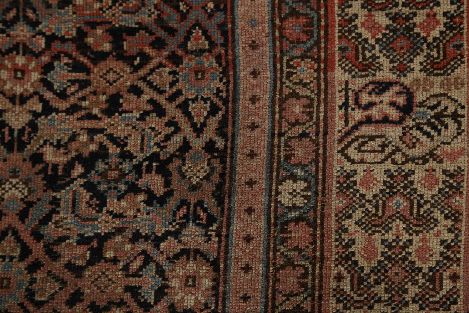 Pre-1900 Antique Vegetable Dye Malayer Persian Rug 7x16