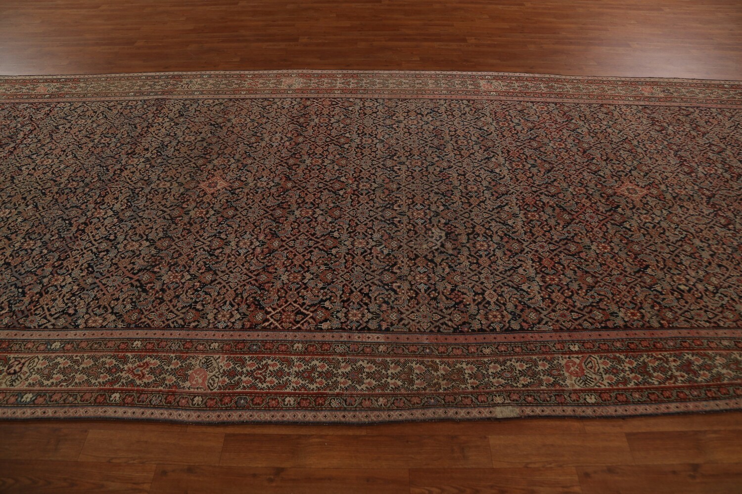 Pre-1900 Antique Vegetable Dye Malayer Persian Rug 7x16
