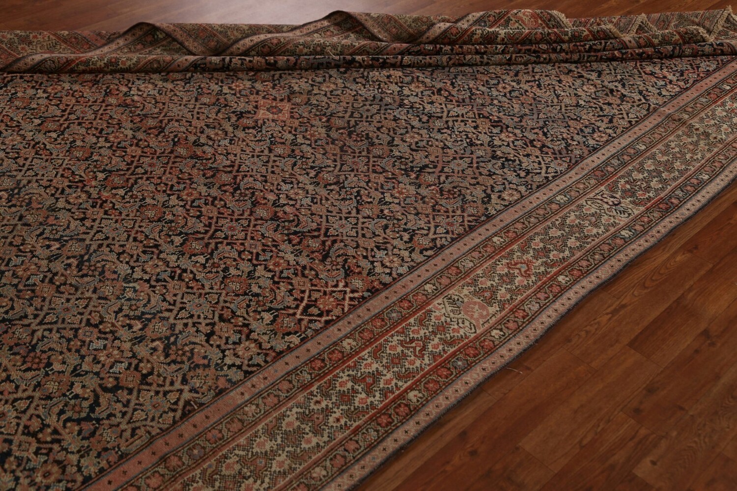 Pre-1900 Antique Vegetable Dye Malayer Persian Rug 7x16