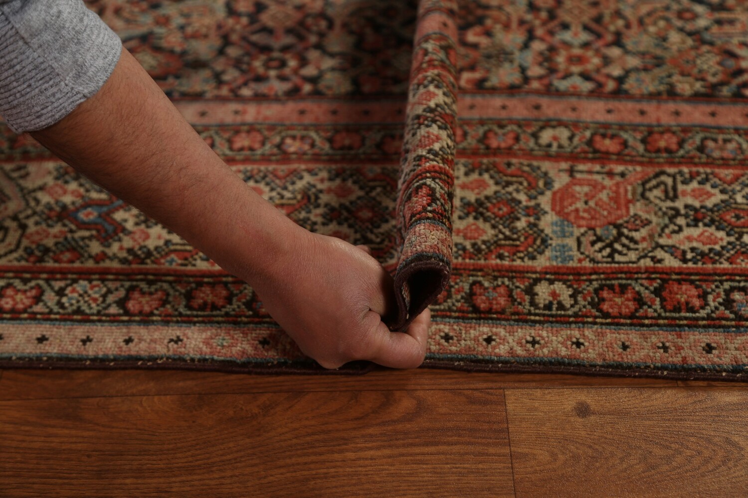 Pre-1900 Antique Vegetable Dye Malayer Persian Rug 7x16
