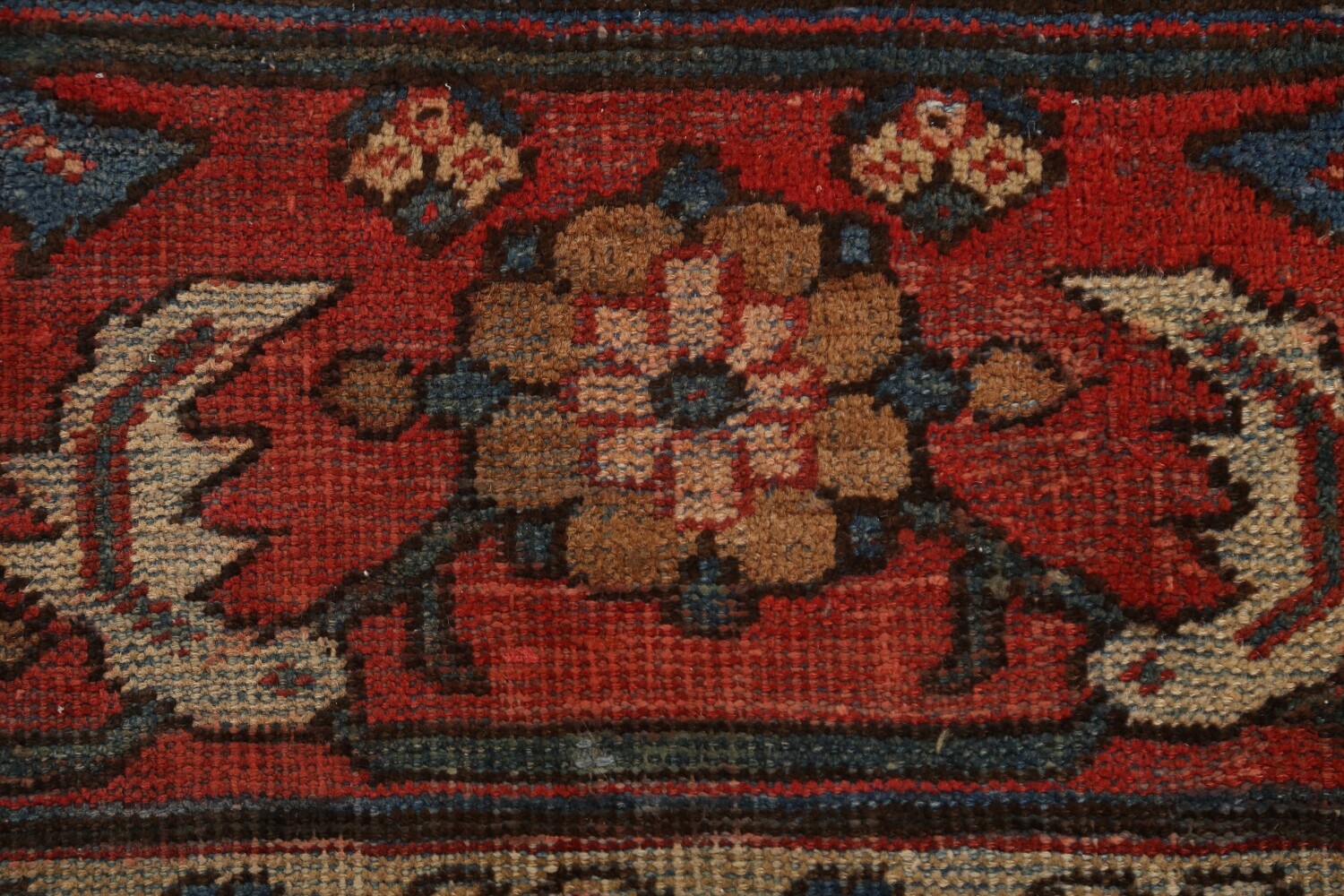Pre-1900 Antique Vegetable Dye Mahal Persian Rug 11x17