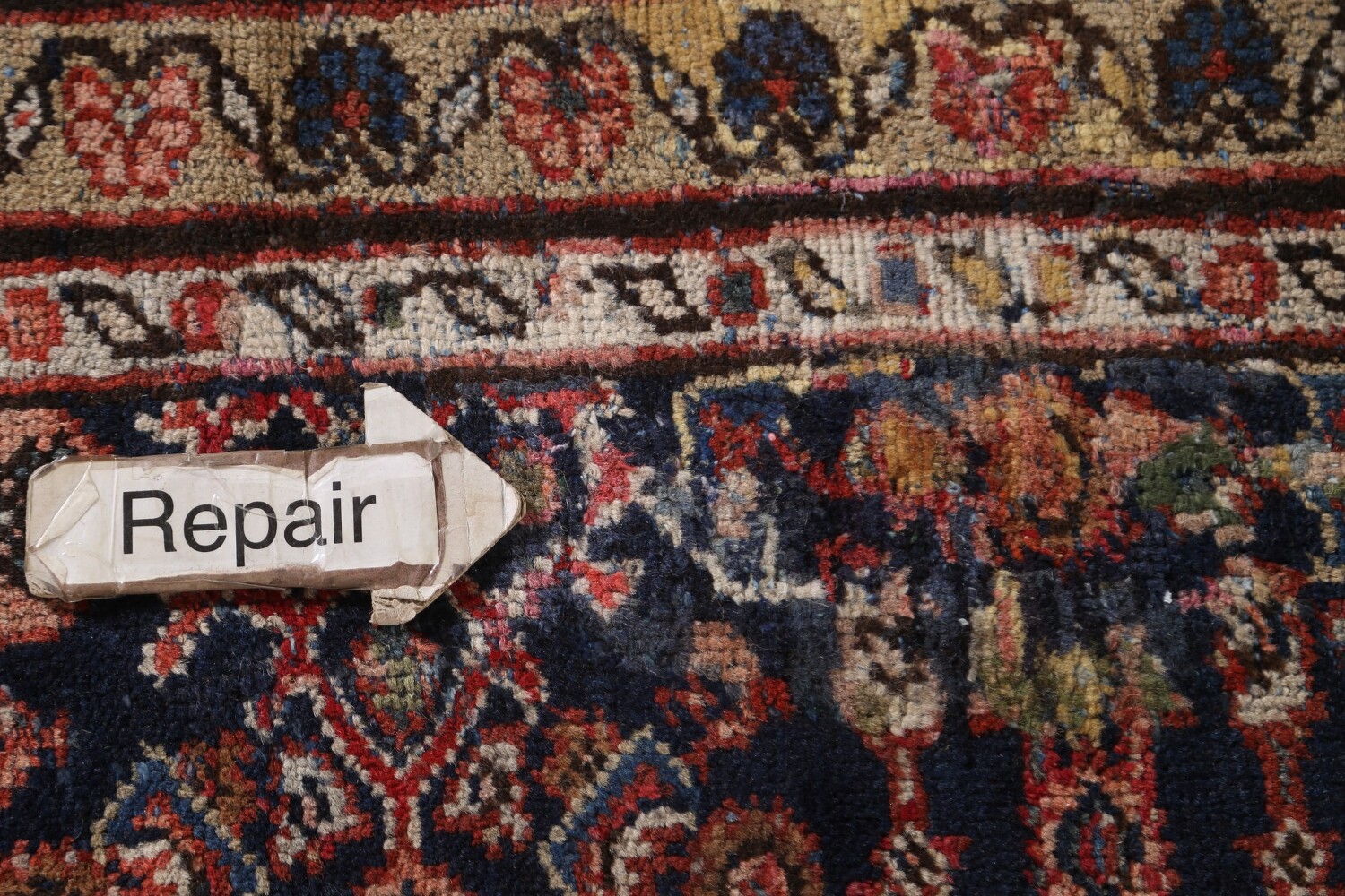 Pre-1900 Antique Vegetable Dye Mahal Persian Rug 11x17
