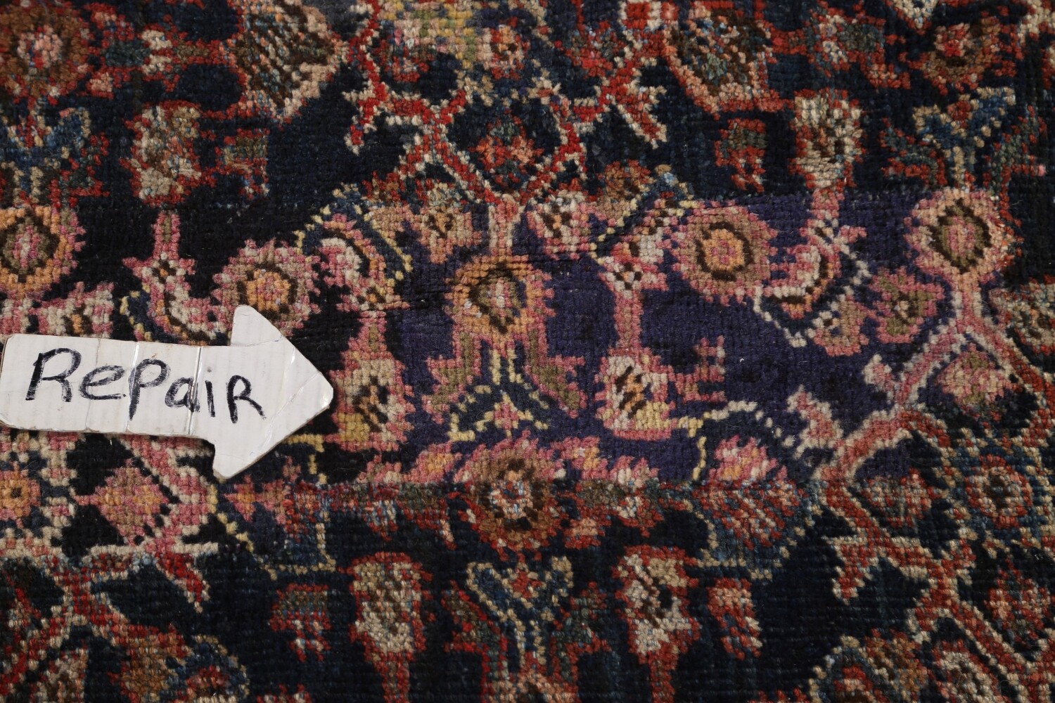 Pre-1900 Antique Vegetable Dye Mahal Persian Rug 11x17