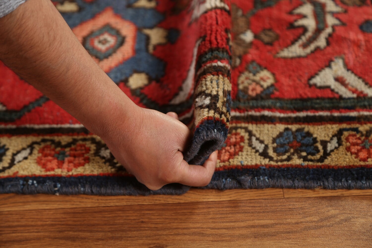 Pre-1900 Antique Vegetable Dye Mahal Persian Rug 11x17