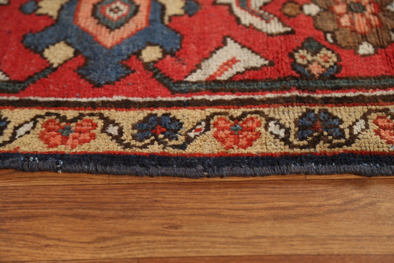 Pre-1900 Antique Vegetable Dye Mahal Persian Rug 11x17