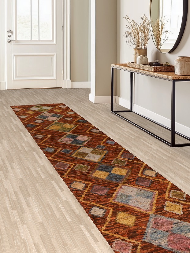 Geometric Moroccan Runner Rug 3x13