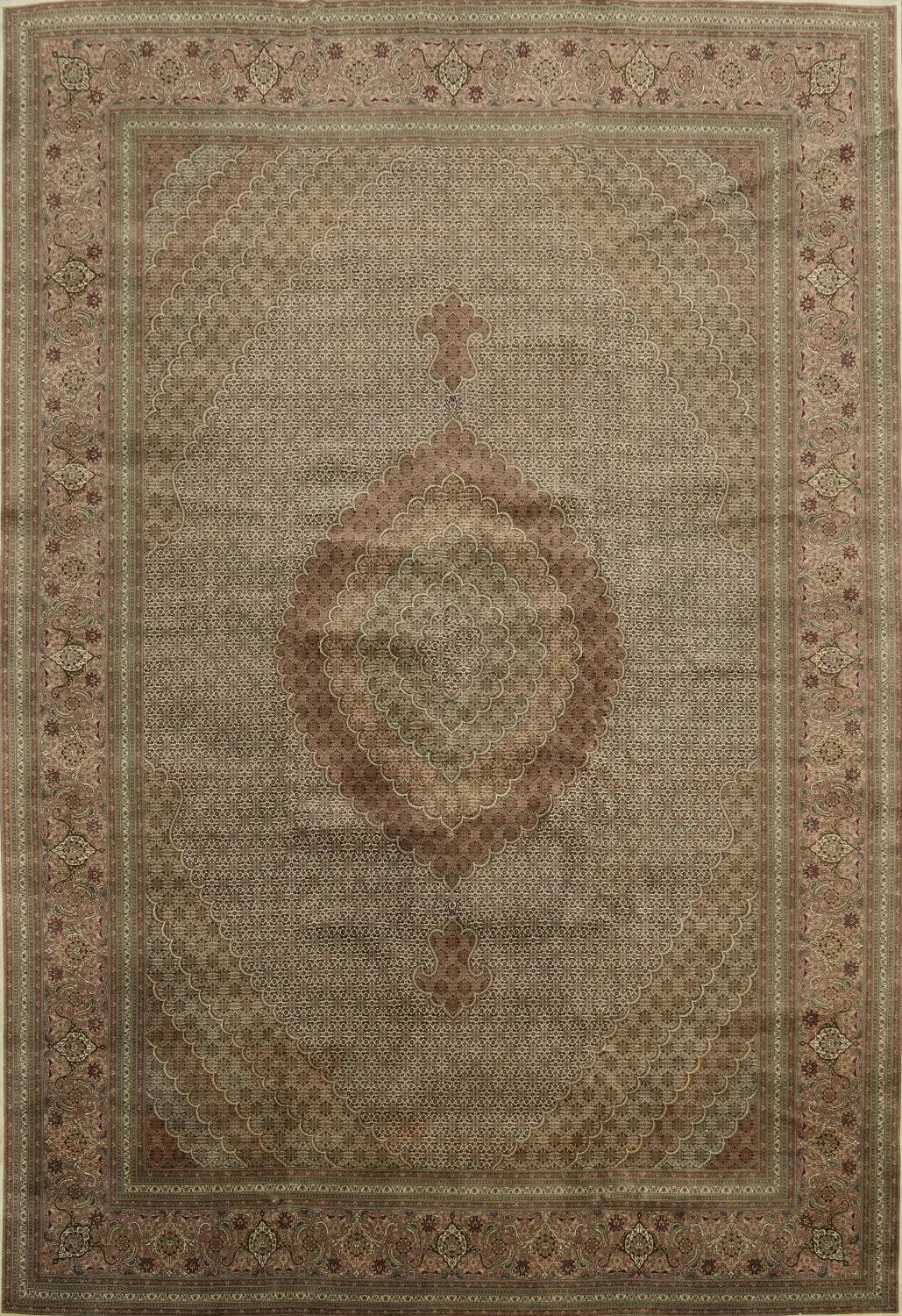 Traditional Hand-Knotted Tabriz Mahi Persian Palace Rug 11 ft x 17 ft