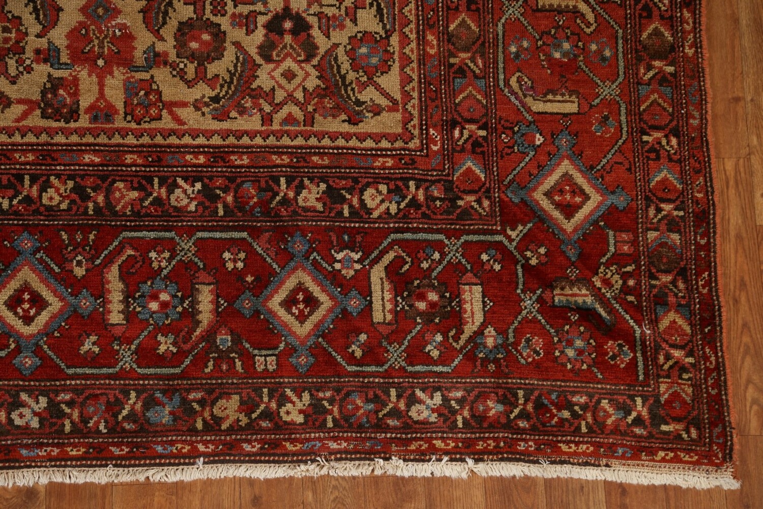 Pre-1900 Antique Vegetable Dye Heriz Bakhshayesh Persian Rug 7x13