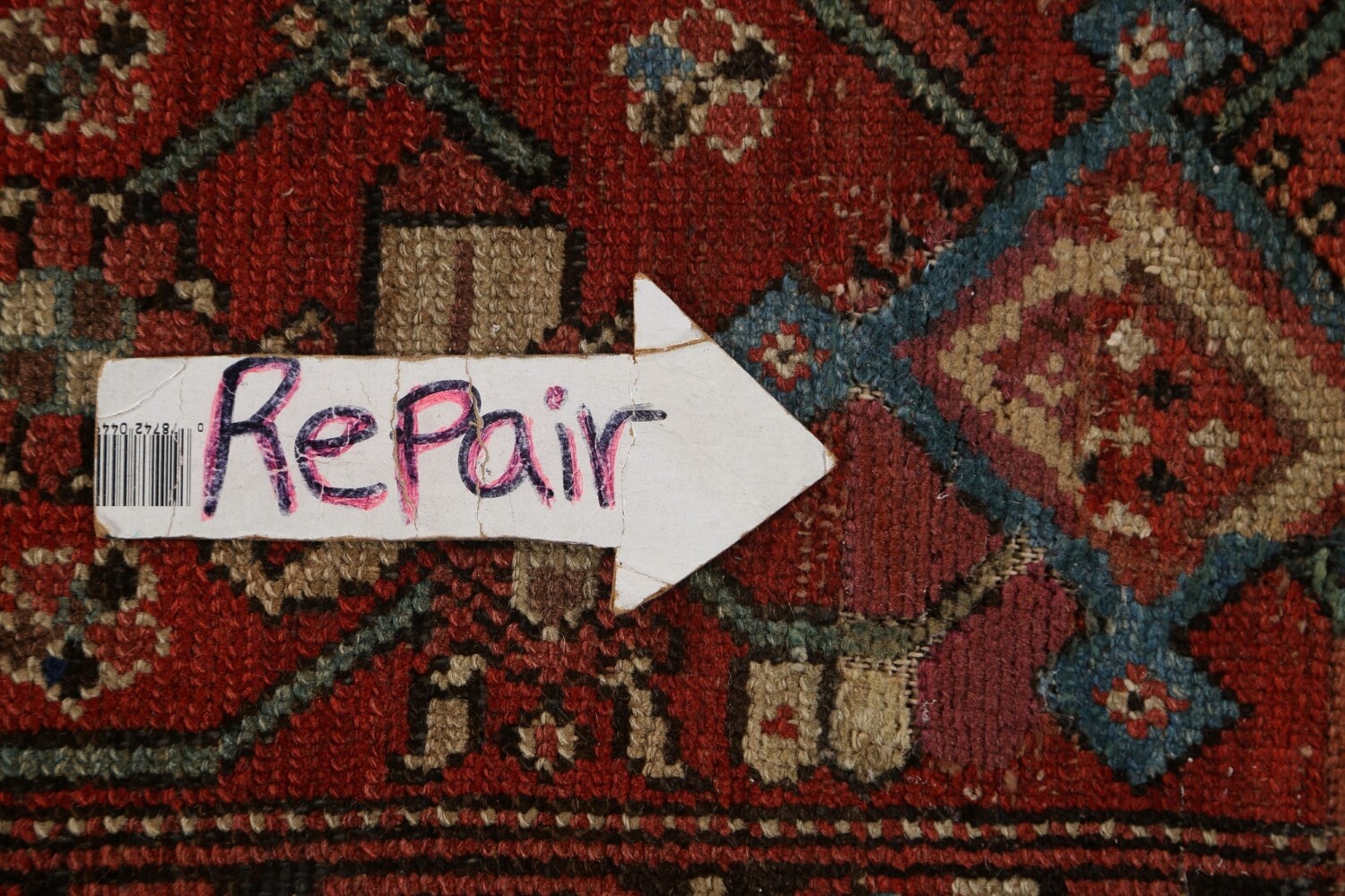 Pre-1900 Antique Vegetable Dye Heriz Bakhshayesh Persian Rug 7x13