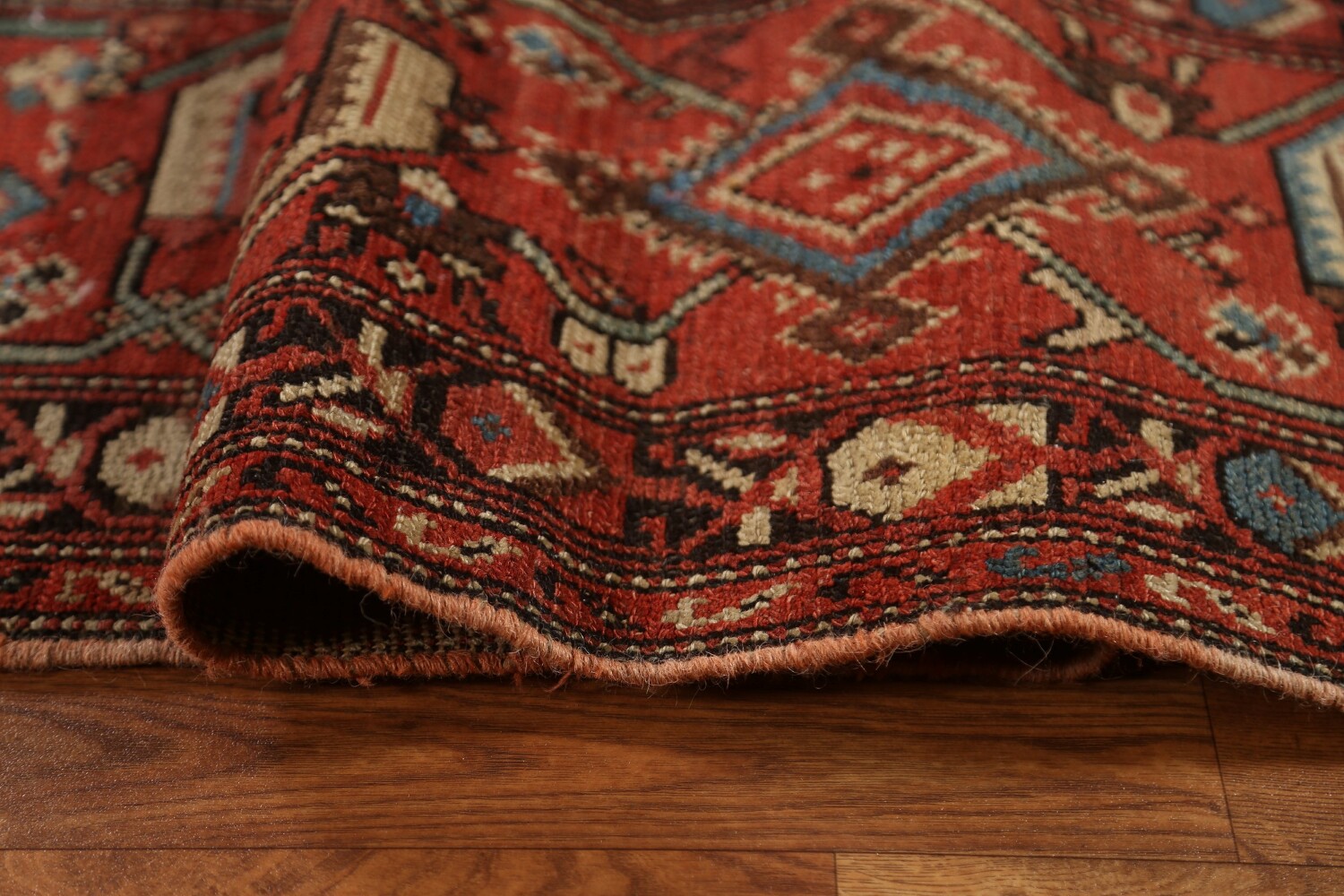 Pre-1900 Antique Vegetable Dye Heriz Bakhshayesh Persian Rug 7x13