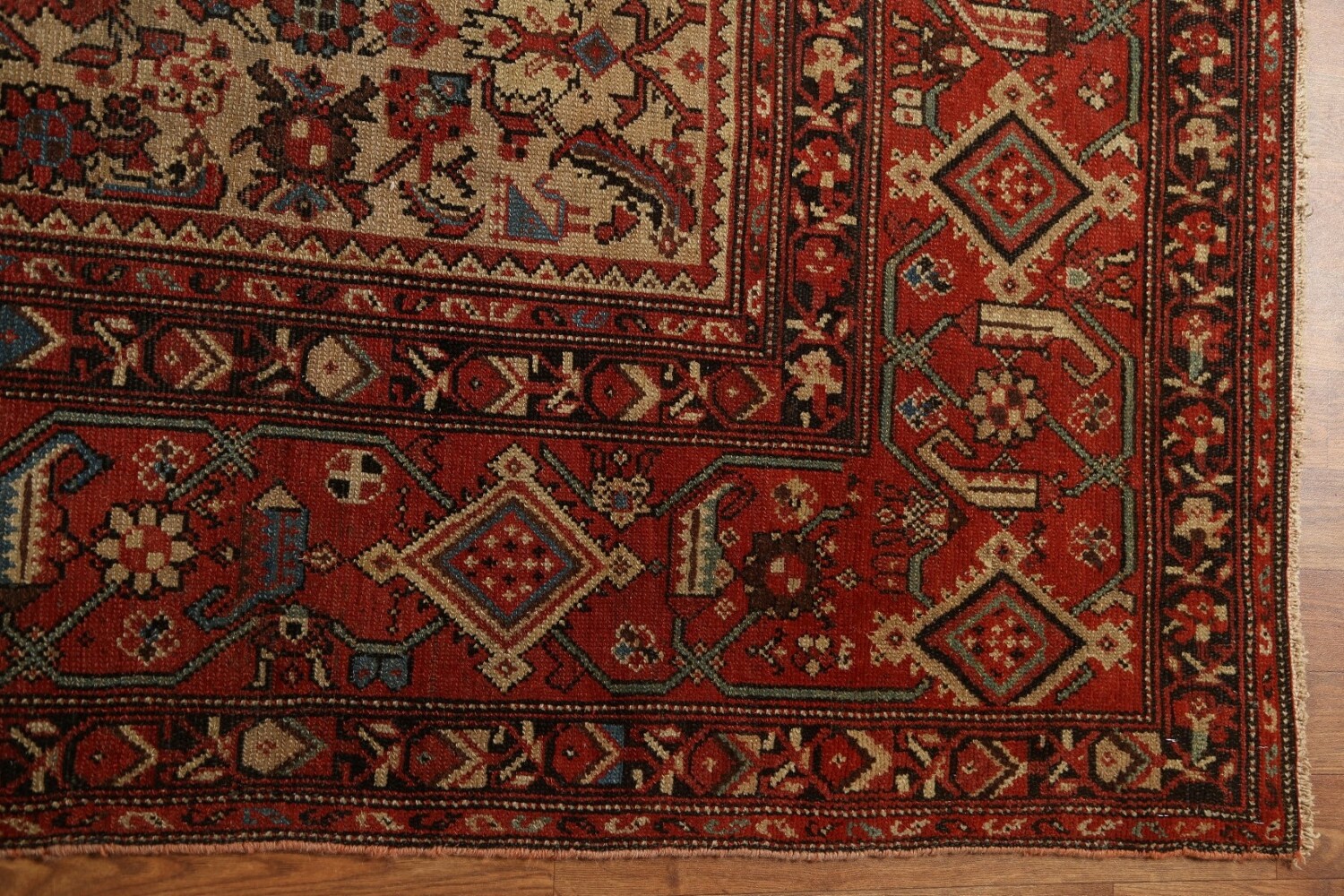 Pre-1900 Antique Vegetable Dye Heriz Bakhshayesh Persian Rug 7x13