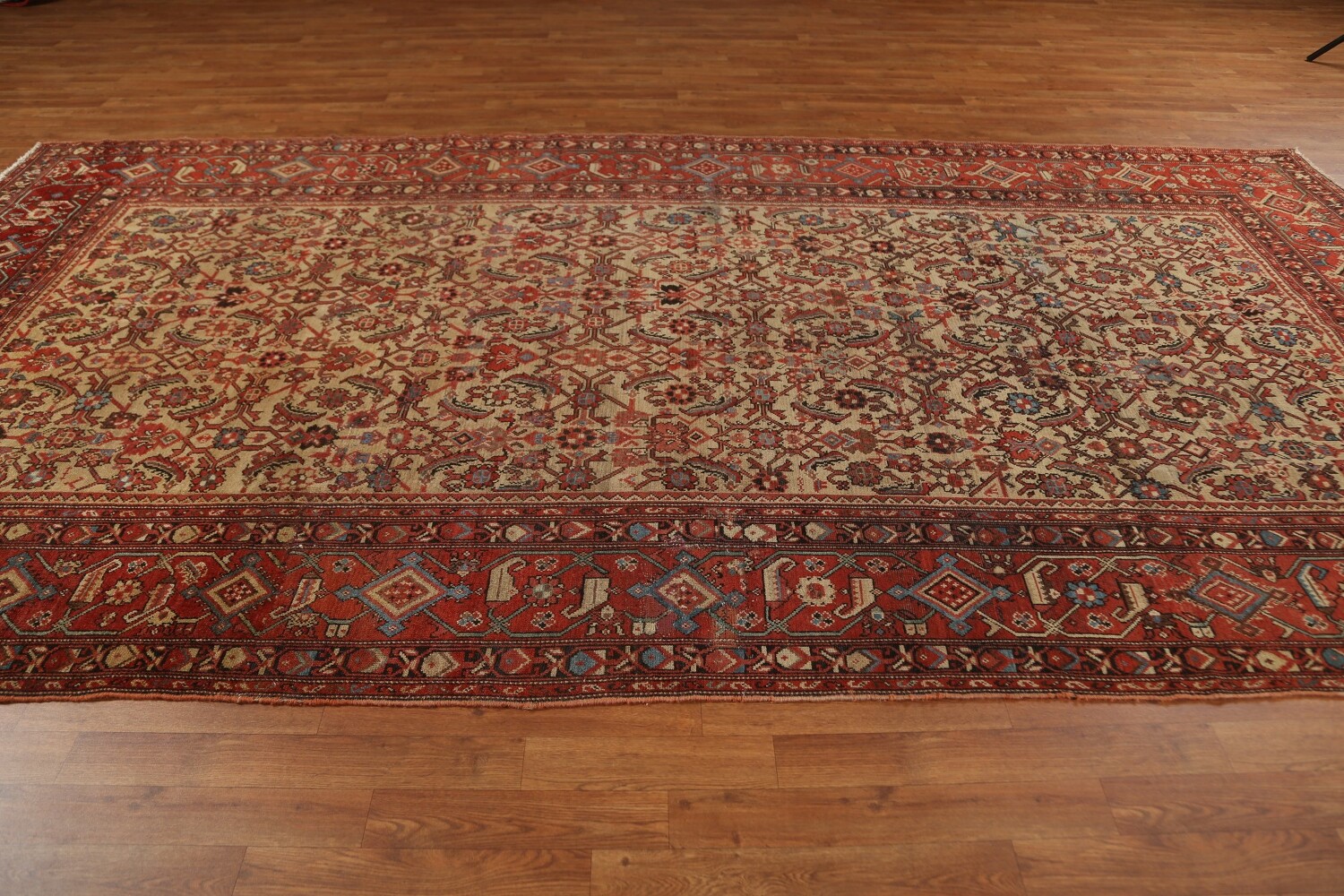 Pre-1900 Antique Vegetable Dye Heriz Bakhshayesh Persian Rug 7x13