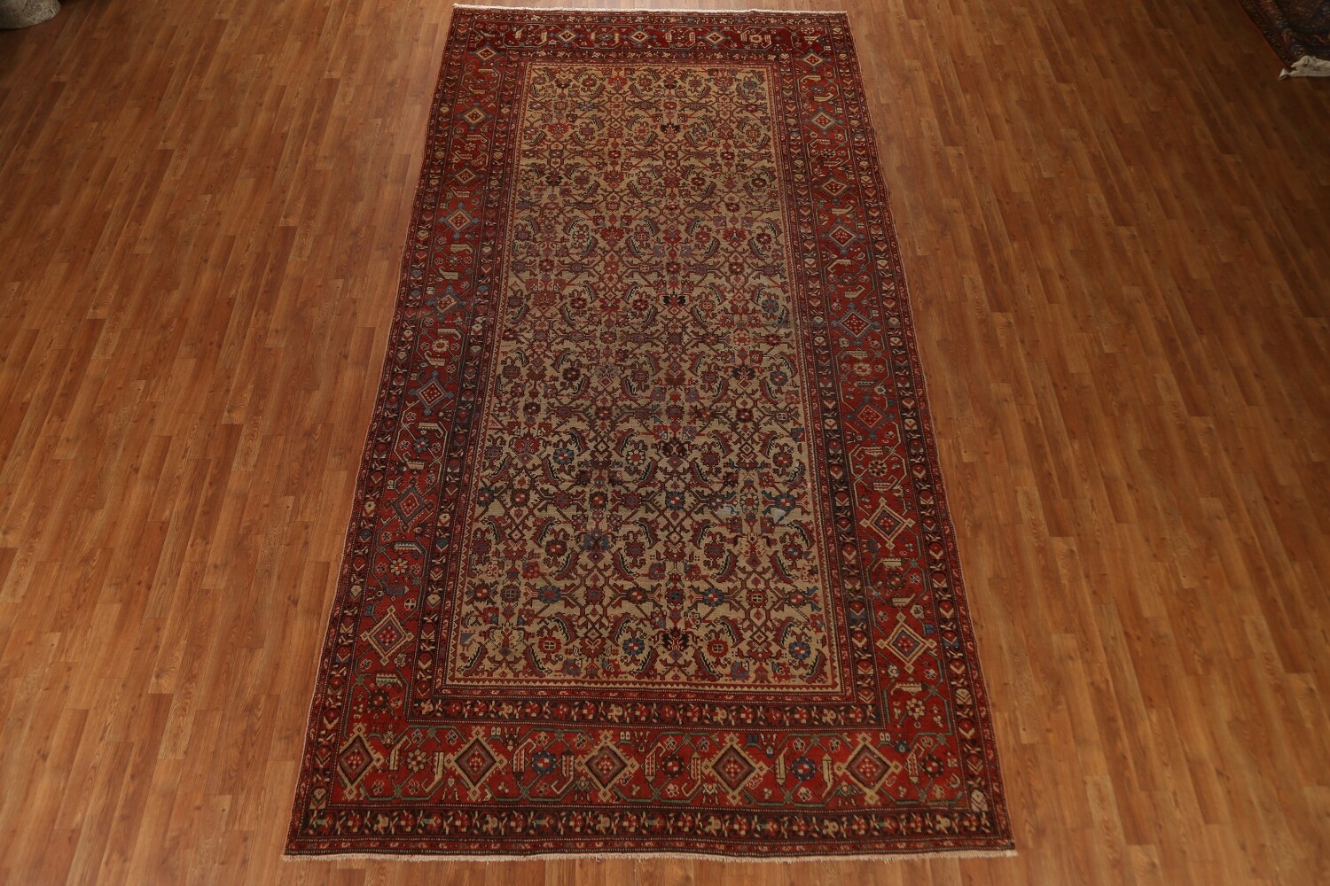 Pre-1900 Antique Vegetable Dye Heriz Bakhshayesh Persian Rug 7x13