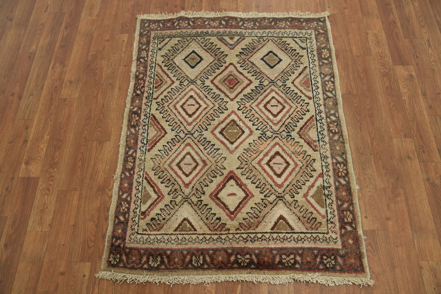 Antique Vegetable Dye Sultanabad Persian Rug 3x4