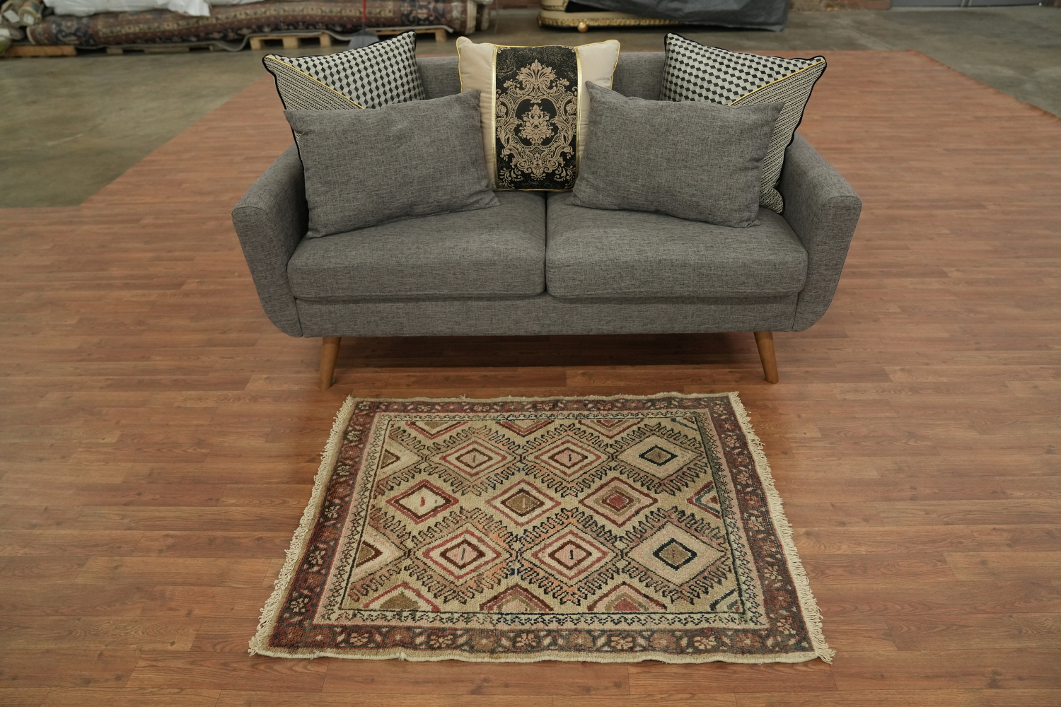 Antique Vegetable Dye Sultanabad Persian Rug 3x4