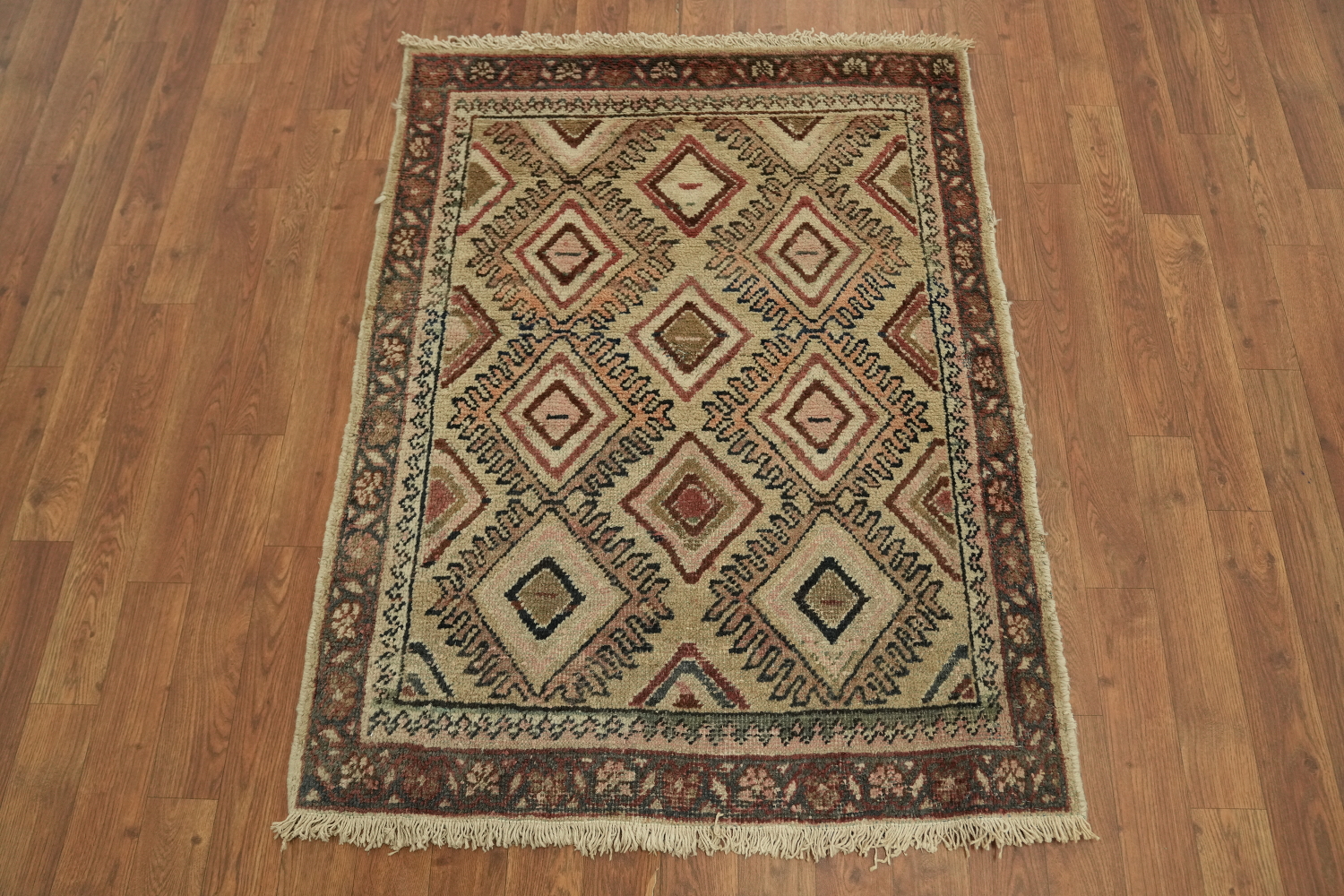 Antique Vegetable Dye Sultanabad Persian Rug 3x4