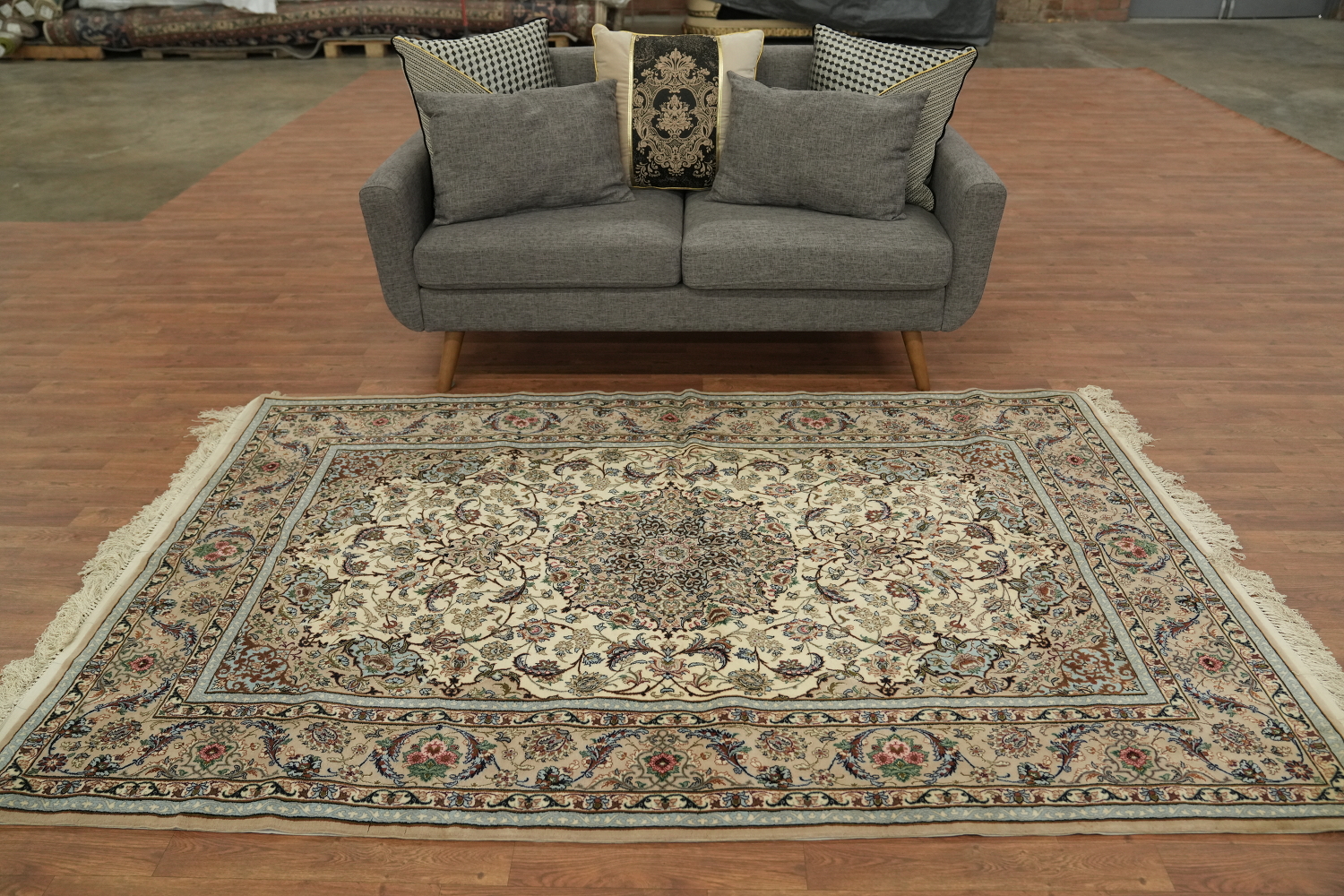 Vegetable Dye Isfahan Persian Area Rug 5x8