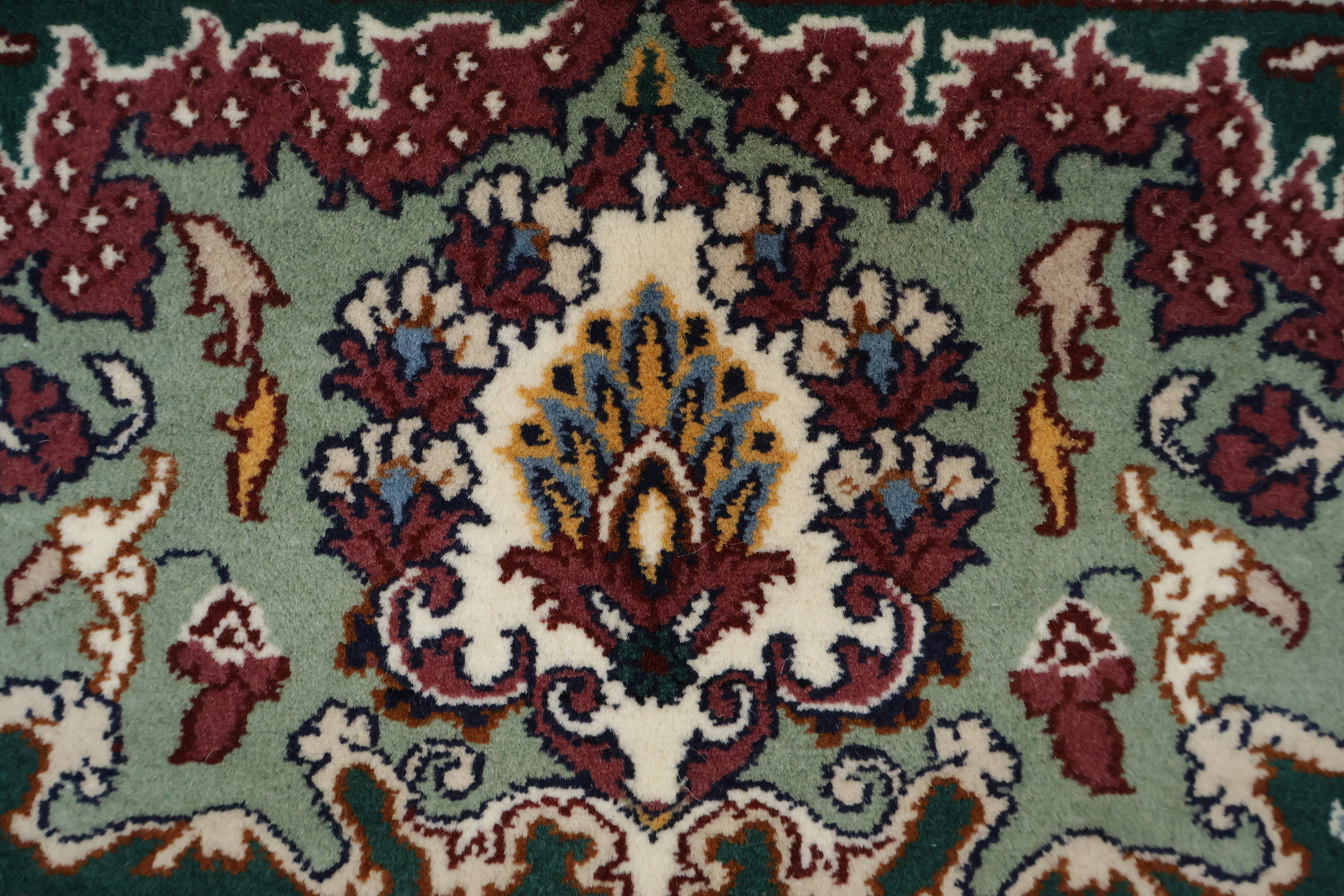 Ivory and Red Tabriz Persian Rug with Rich Colors and Classic Design 8x11