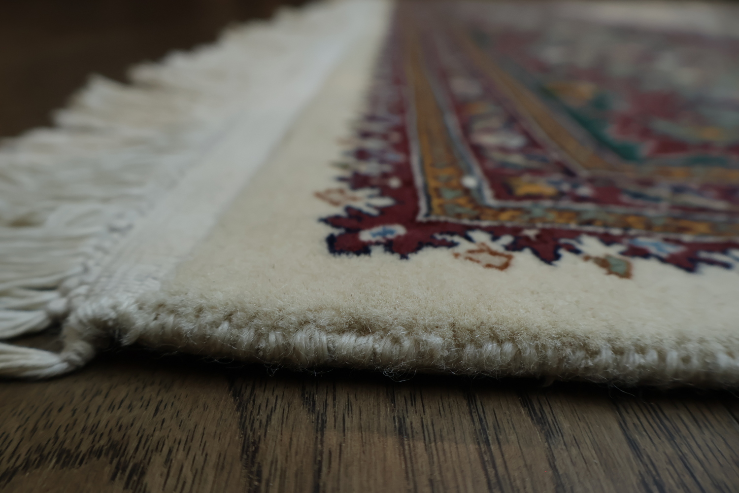 Ivory and Red Tabriz Persian Rug with Rich Colors and Classic Design 8x11