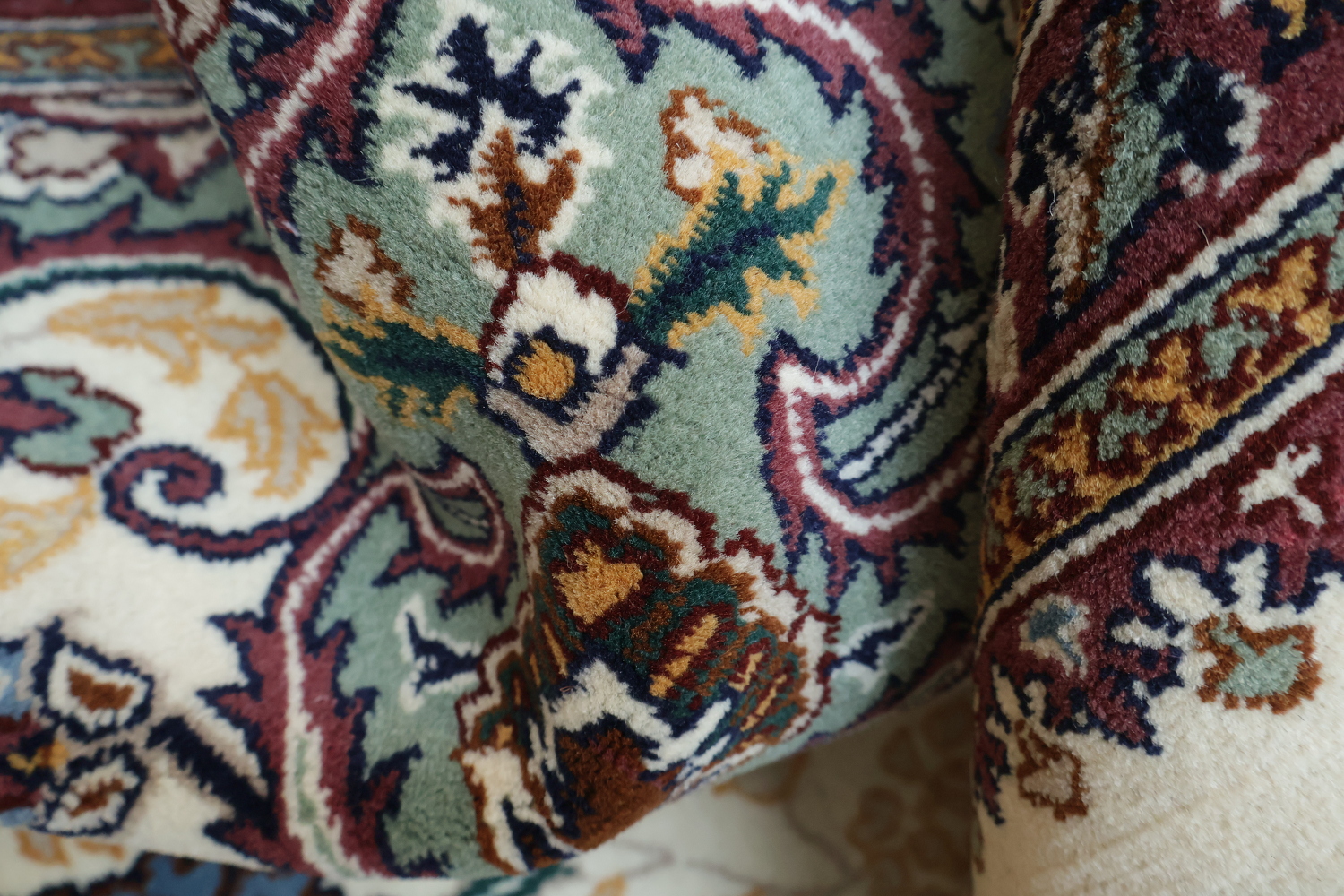 Ivory and Red Tabriz Persian Rug with Rich Colors and Classic Design 8x11
