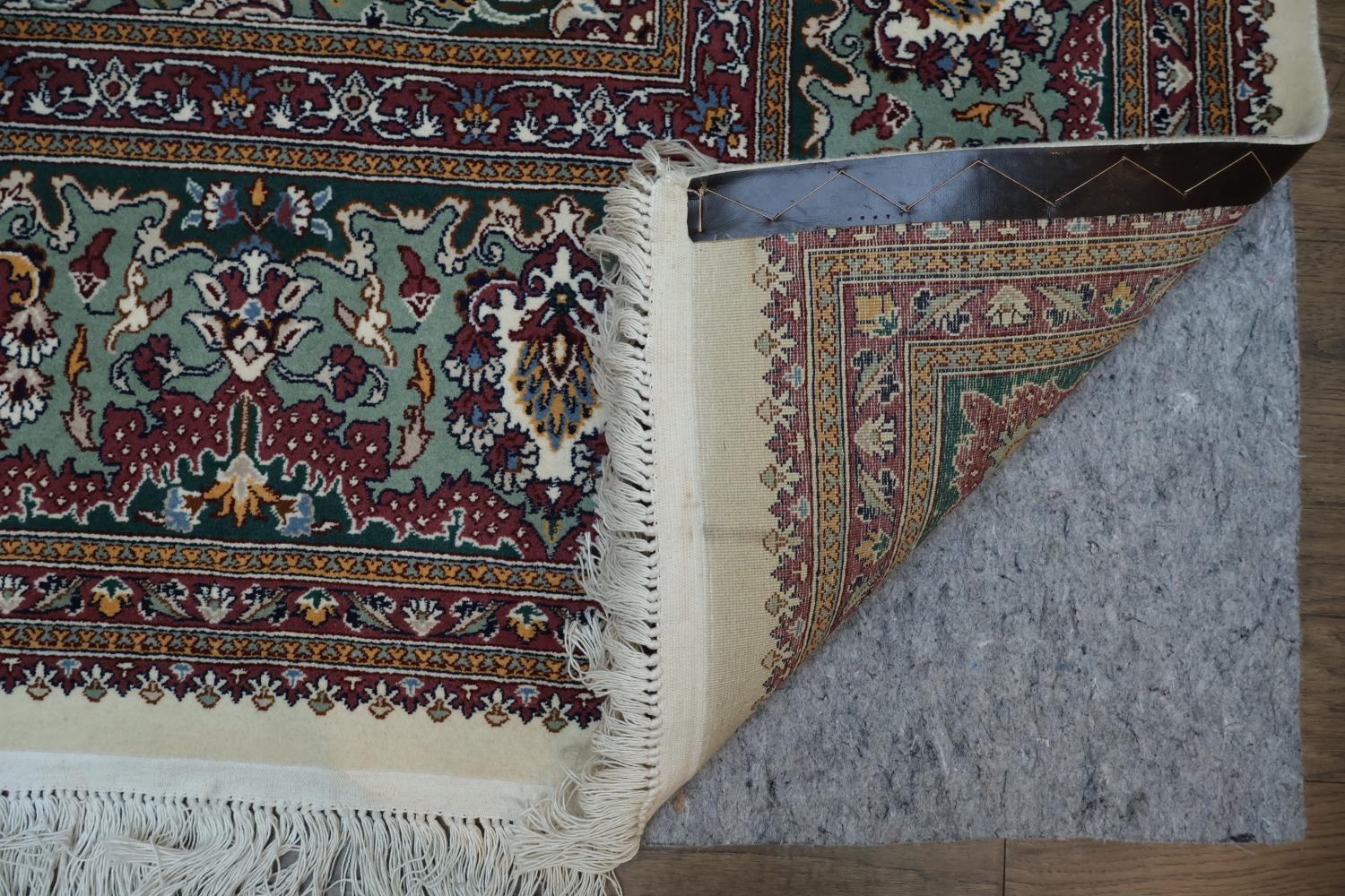 Ivory and Red Tabriz Persian Rug with Rich Colors and Classic Design 8x11