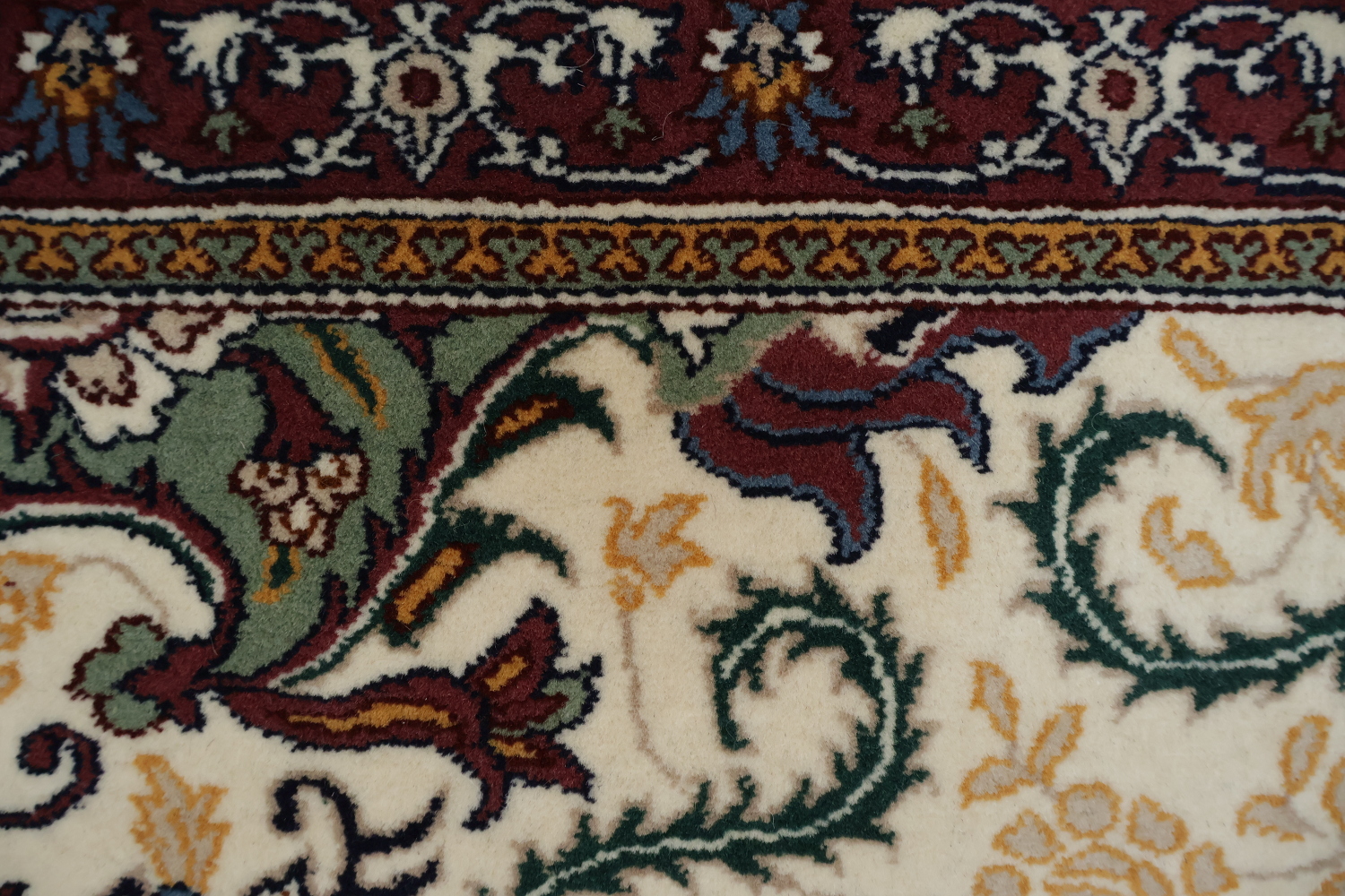 Ivory and Red Tabriz Persian Rug with Rich Colors and Classic Design 8x11
