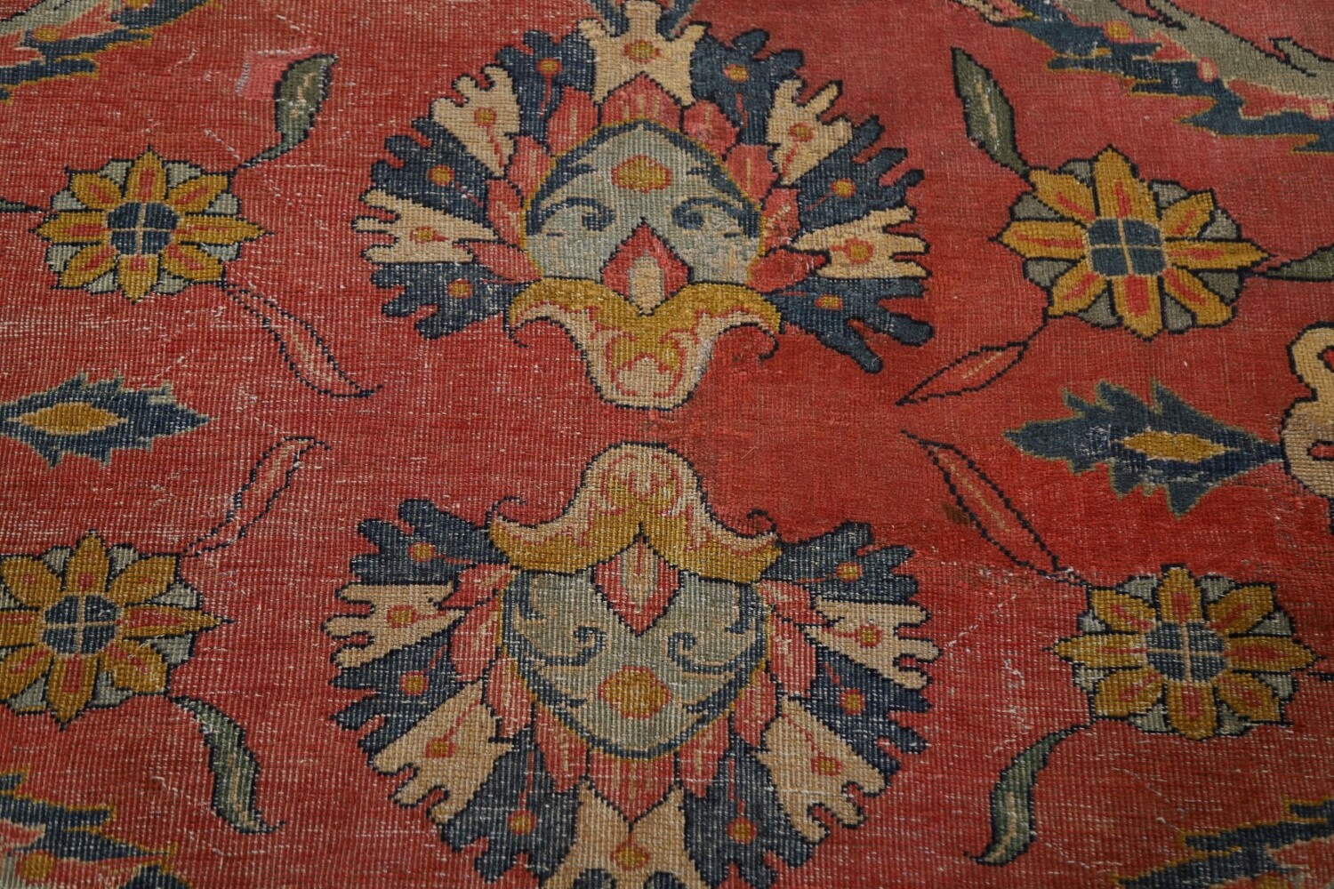 Antique Vegetable Dye Sultanabad Persian Large Rug 13x21
