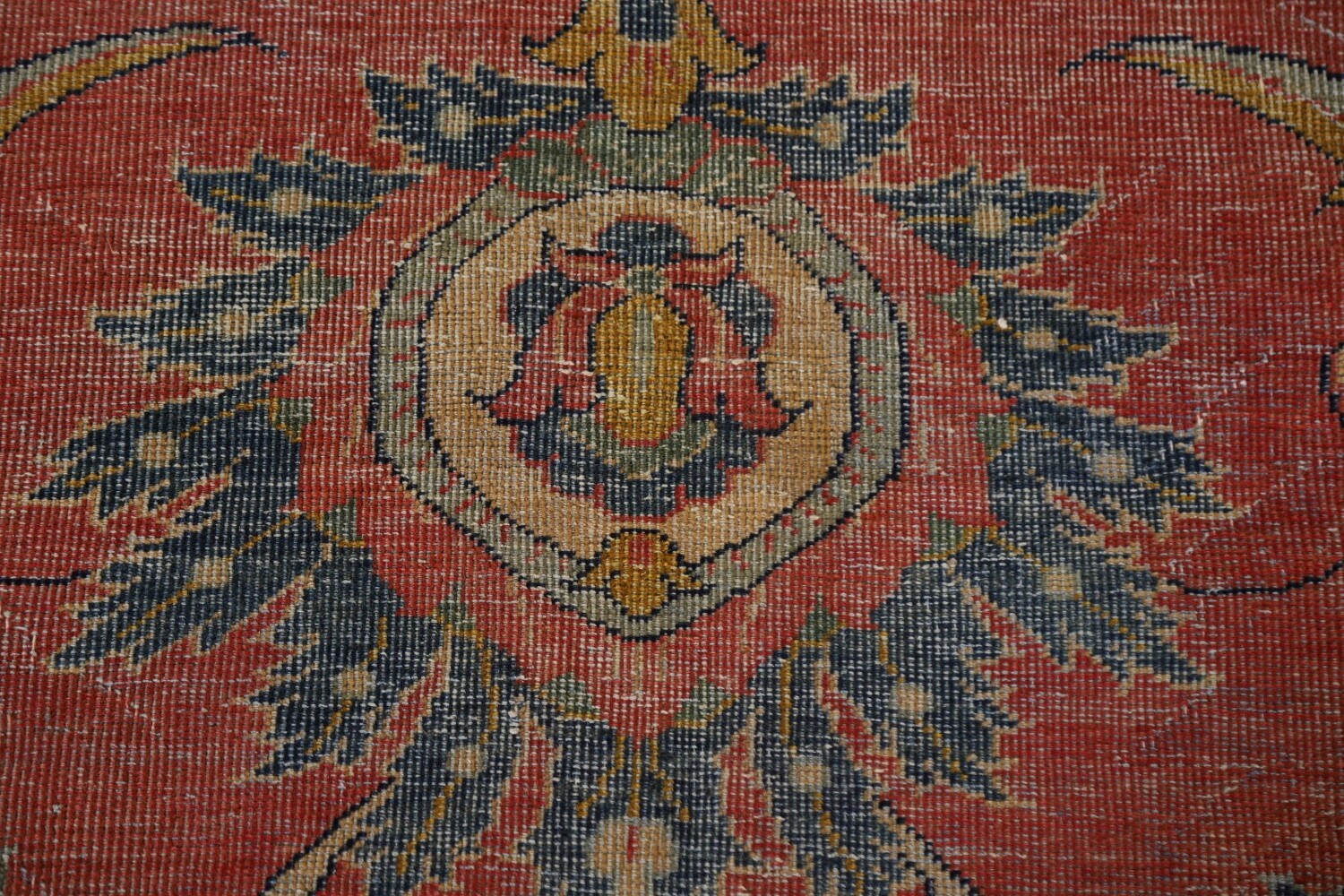 Antique Vegetable Dye Sultanabad Persian Large Rug 13x21