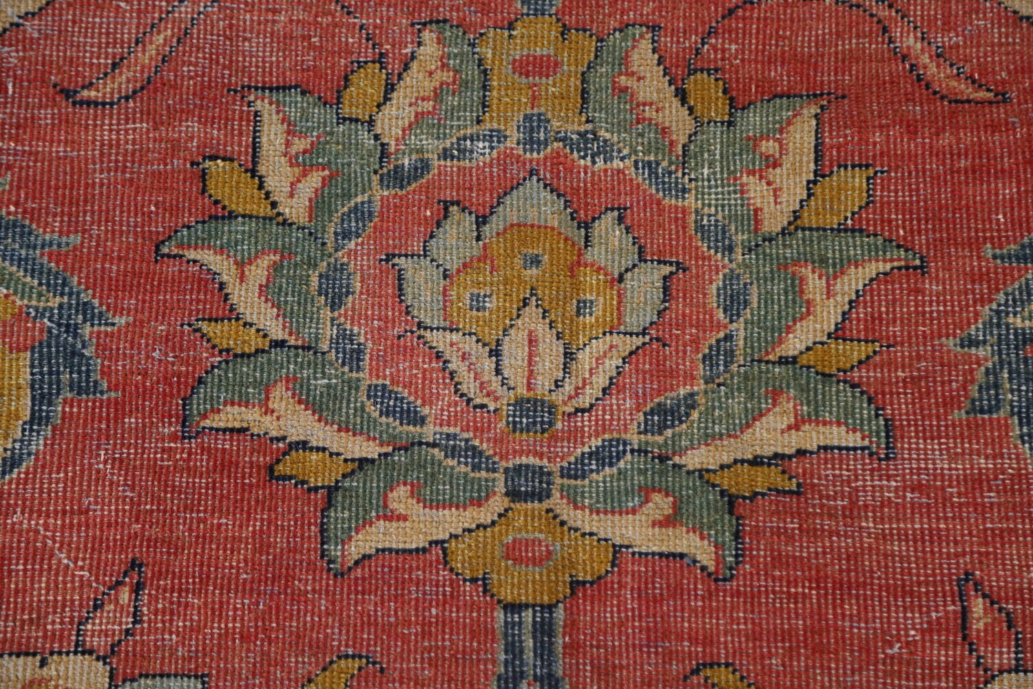 Antique Vegetable Dye Sultanabad Persian Large Rug 13x21