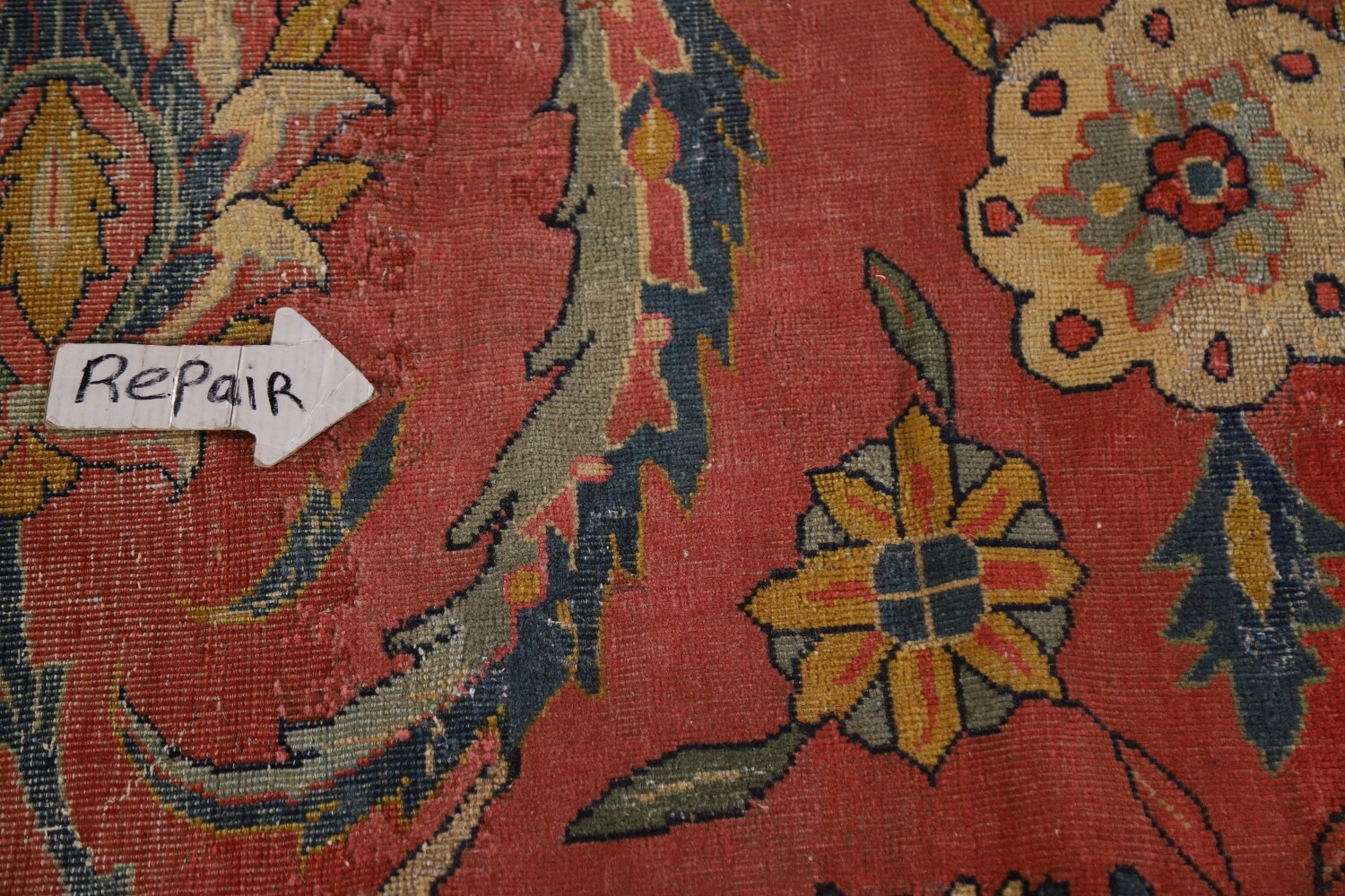 Antique Vegetable Dye Sultanabad Persian Large Rug 13x21