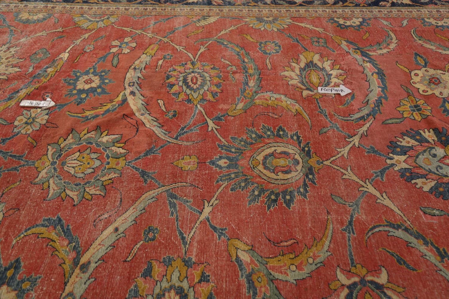 Antique Vegetable Dye Sultanabad Persian Large Rug 13x21