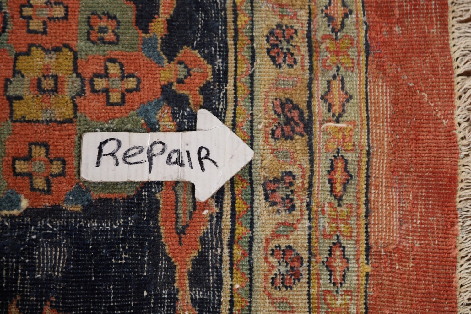 Antique Vegetable Dye Sultanabad Persian Large Rug 13x21