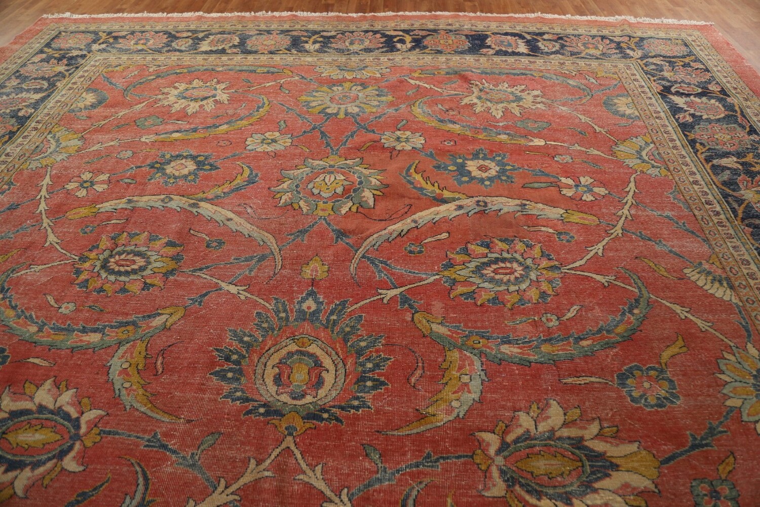 Antique Vegetable Dye Sultanabad Persian Large Rug 13x21