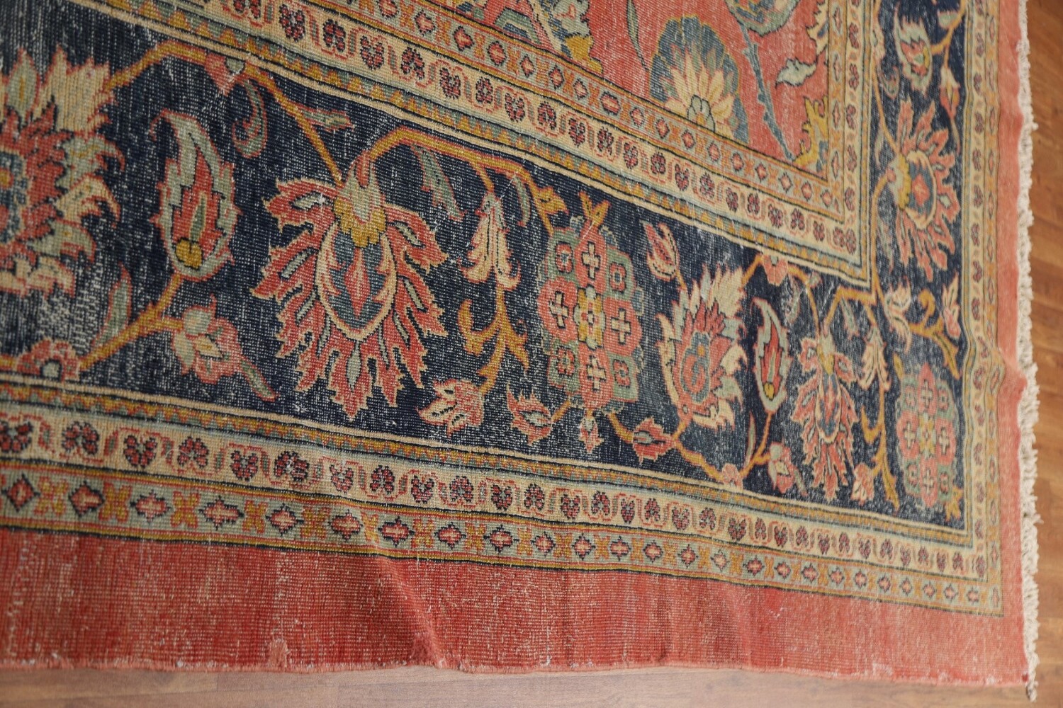 Antique Vegetable Dye Sultanabad Persian Large Rug 13x21