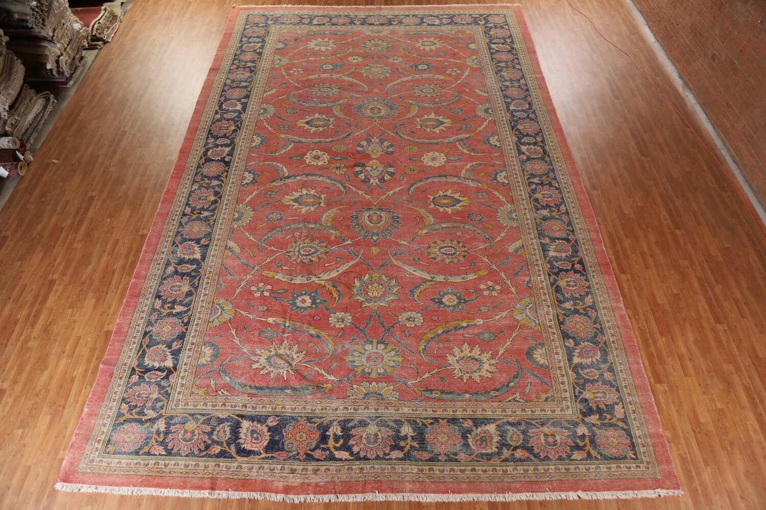 Antique Vegetable Dye Sultanabad Persian Large Rug 13x21