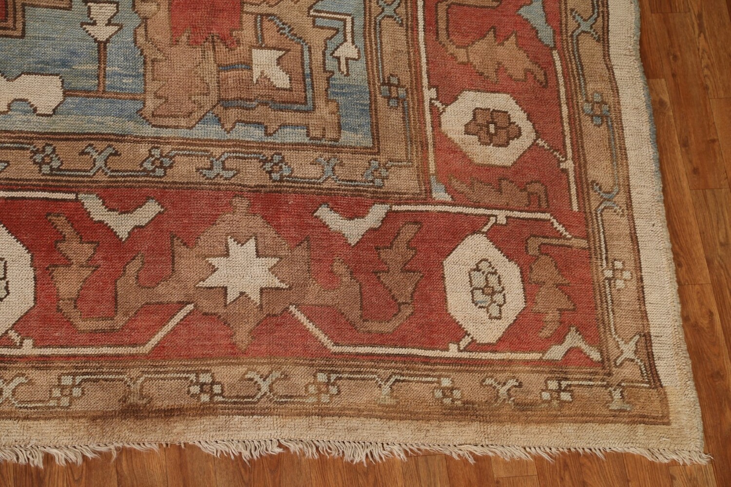 Antique Vegetable Dye Oushak Turkish Large Rug 11x16