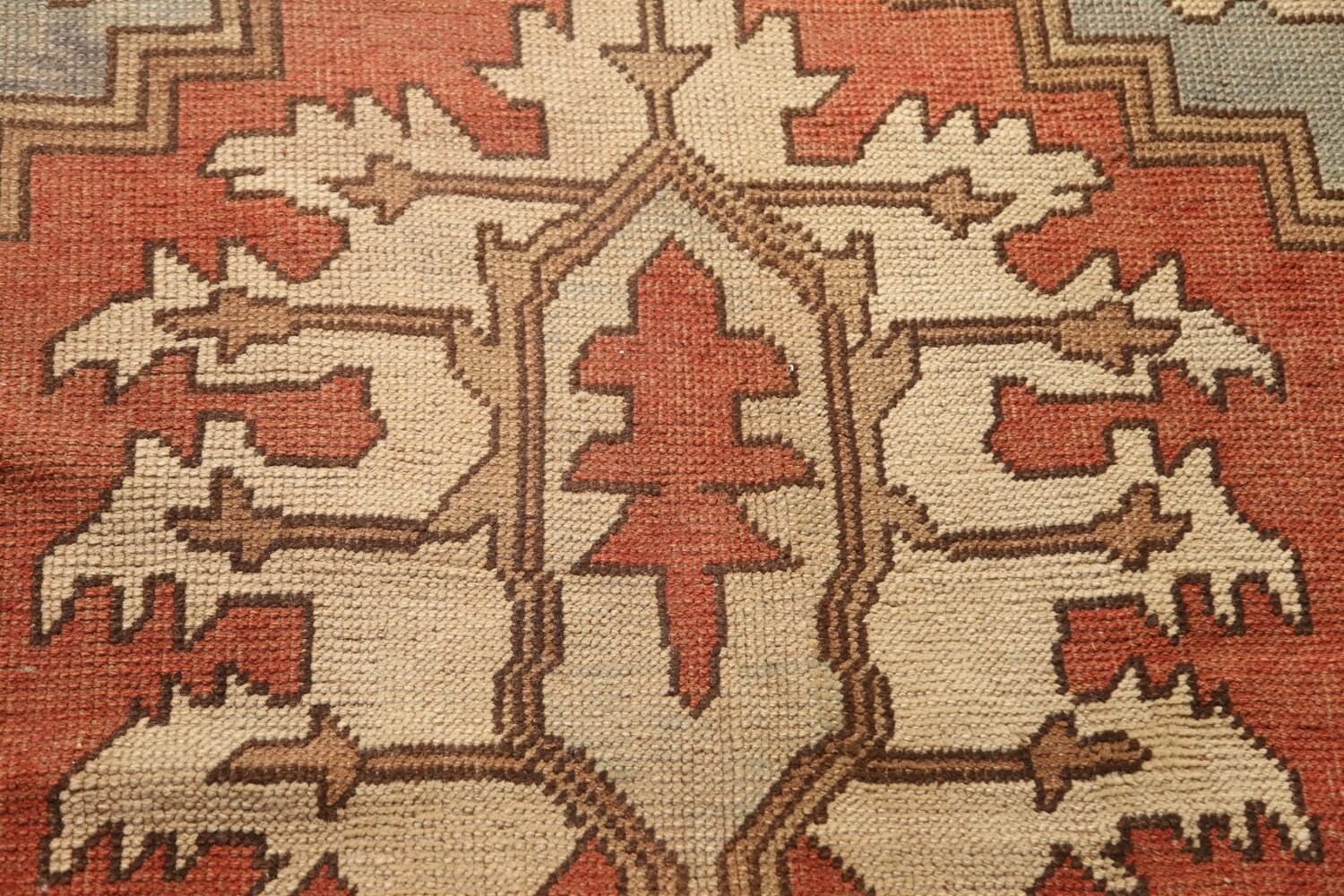 Antique Vegetable Dye Oushak Turkish Large Rug 11x16