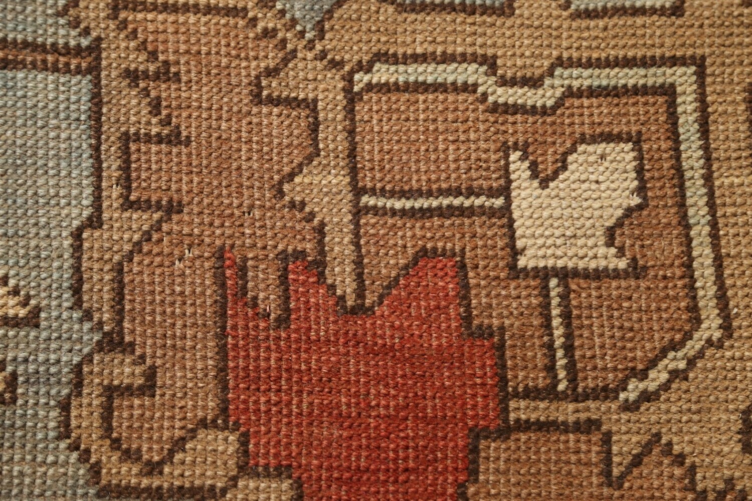 Antique Vegetable Dye Oushak Turkish Large Rug 11x16