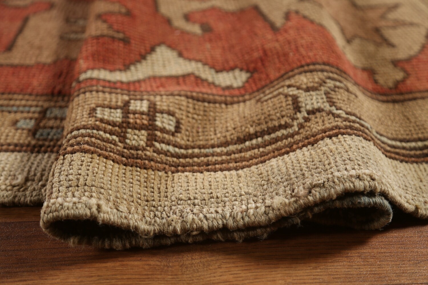 Antique Vegetable Dye Oushak Turkish Large Rug 11x16