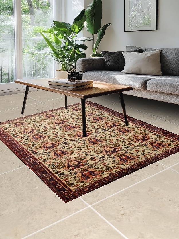 All-Over Gharajeh Persian Area Rug 5x6