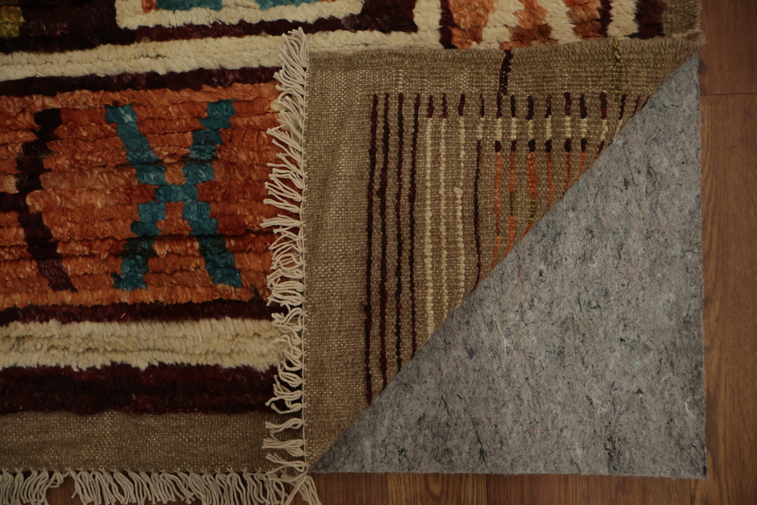 Authentic Moroccan Area Rug 7x10 with Rich Geometric Patterns and Bold Hues