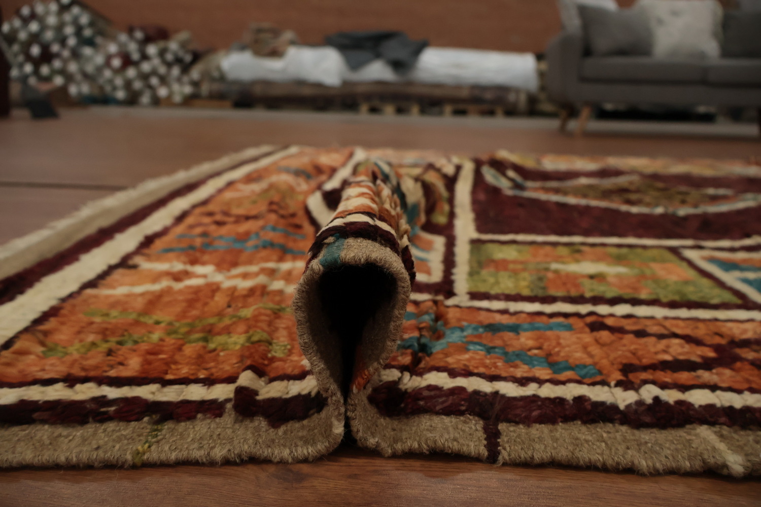 Authentic Moroccan Area Rug 7x10 with Rich Geometric Patterns and Bold Hues