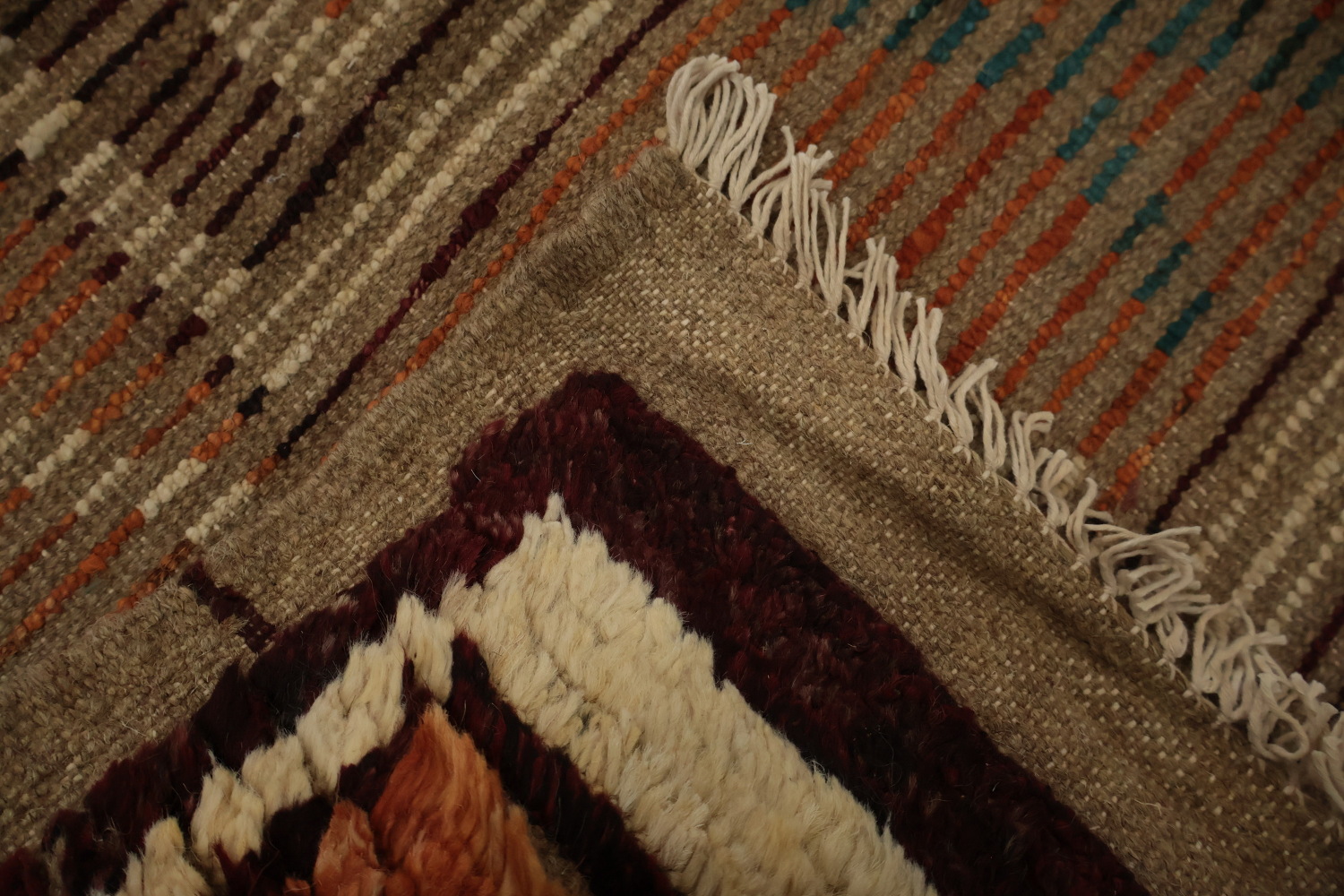 Authentic Moroccan Area Rug 7x10 with Rich Geometric Patterns and Bold Hues