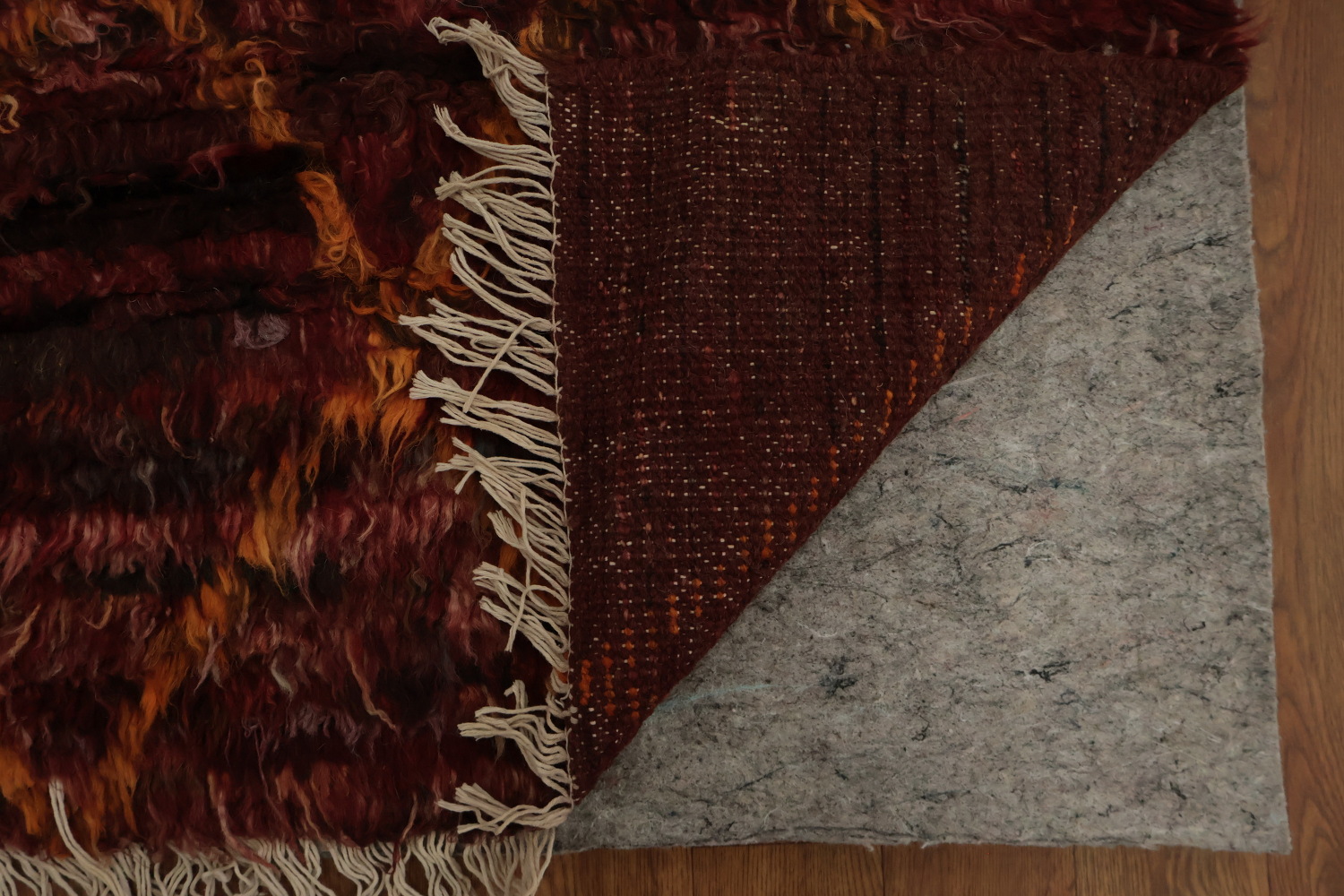 Warm Toned Berber Moroccan Area Rug 7x10 with Intricate Details