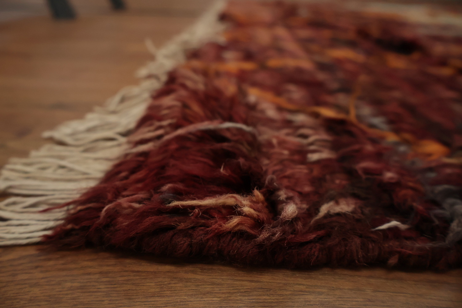 Warm Toned Berber Moroccan Area Rug 7x10 with Intricate Details